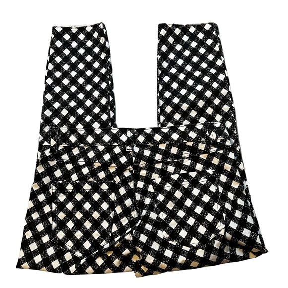 NWT, HUE Gingham Ultra Soft Denim Jean Capri Leggings Raw Hem, Sz L - Picture 5 of 14